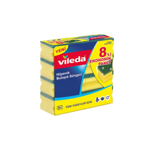 VILEDA GREEN SPONGE CORRUGATED 8 PIECES 