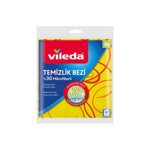 VILEDA %30 MICROFIBER CLEANING CLOTH 3 PIECES 